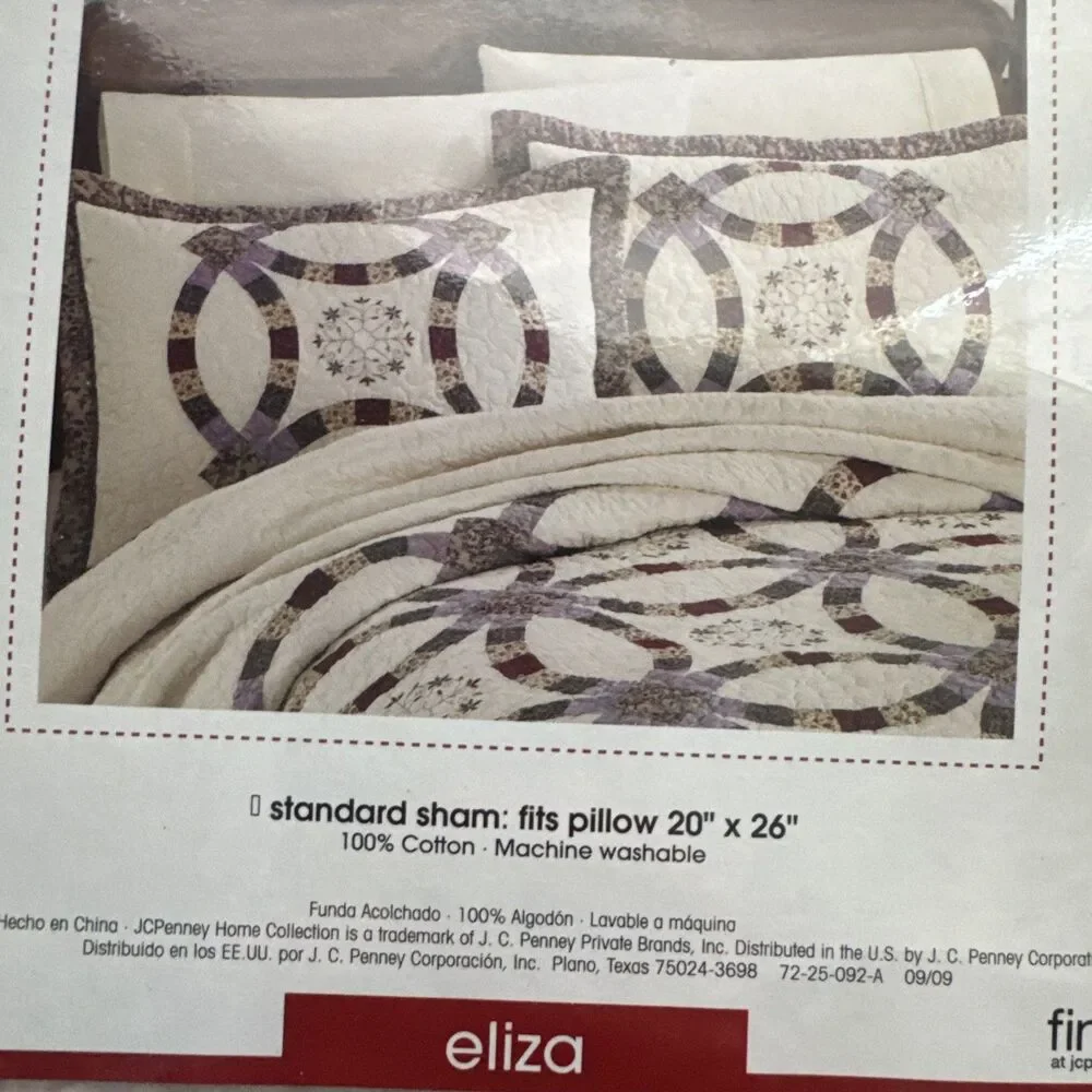 2 Heirloom Accessory Eliza Pillow Shams New dusty purple vintage J C penny